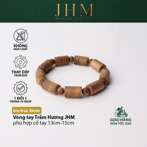 Vòng tay phong thủy Trầm Hương trụ trúc JHM 8mm mang lại may mắn tài lộc