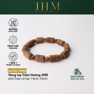 Vòng tay phong thủy Trầm Hương trụ trúc JHM 10mm mang lại may mắn tài lộc