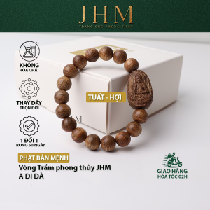 Vòng tay trầm hương tuổi Tuất tuổi Hợi A Di Đà 10mm