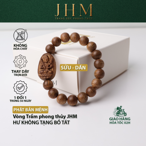 Vòng tay trầm hương tuổi Sửu tuổi Dần mix phật Hư Không Tạng Bồ Tát 10mm