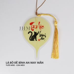 Lá bồ đề Tài Lộc Bình An JHM phong thủy mang lại may mắn cho tuổi Mão, làm móc khóa, trang trí ốp lưng, treo xe ô tô