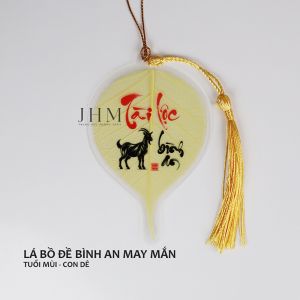 Lá bồ đề Tài Lộc Bình An JHM phong thủy mang lại may mắn cho tuổi Mùi, làm móc khóa, trang trí ốp lưng, treo xe ô tô
